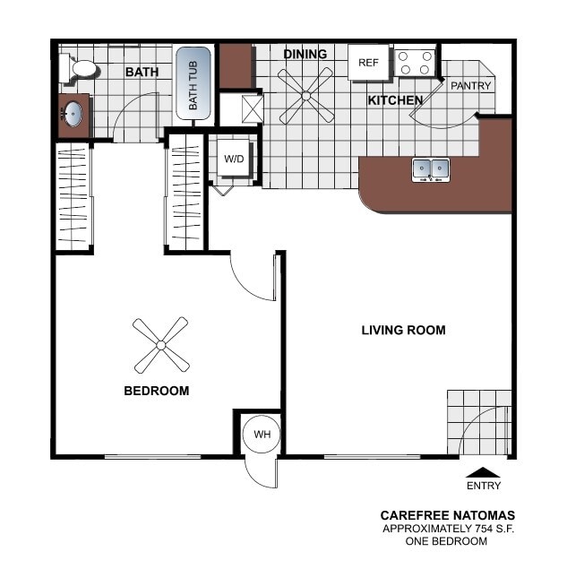 Deluxe 1BR, 1BA - 754 SF - 1B/1Bath (lg)