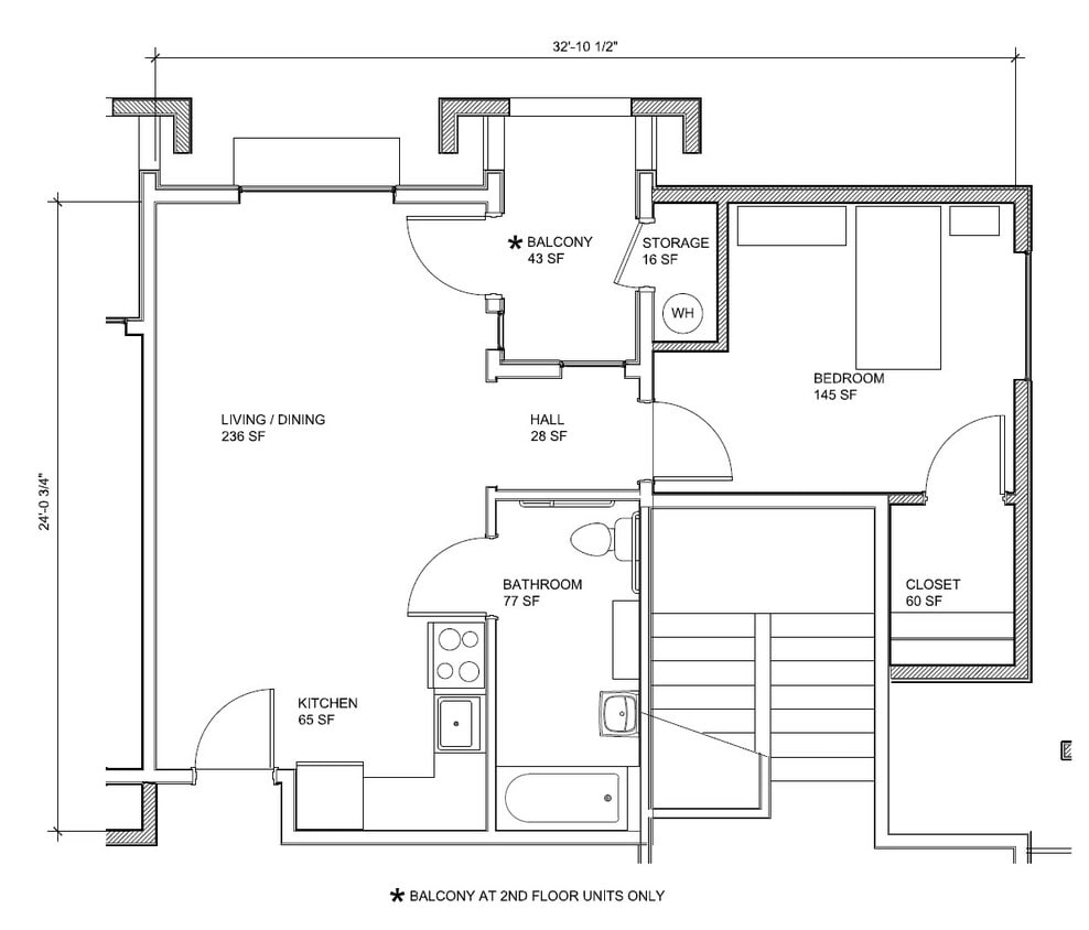 Floor Plan - One-Bedroom