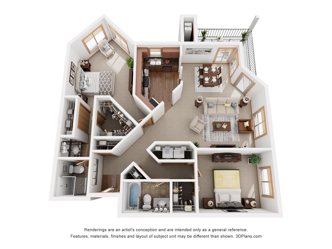 Floor Plan - 2 Bedroom 2D