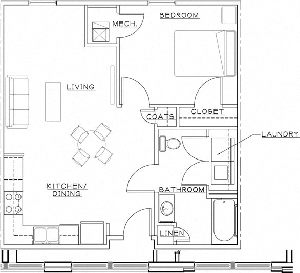 Floor Plan - One Bedroom