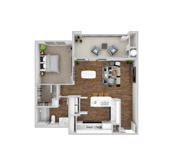 Floor Plan - One Bedroom - Miller