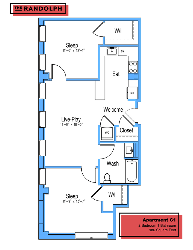 Floor Plan - 2Bed 1Bath C