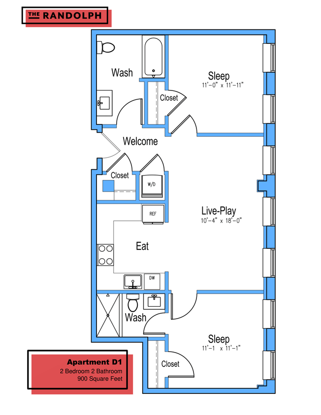 Floor Plan - 2Bed 2Bath D