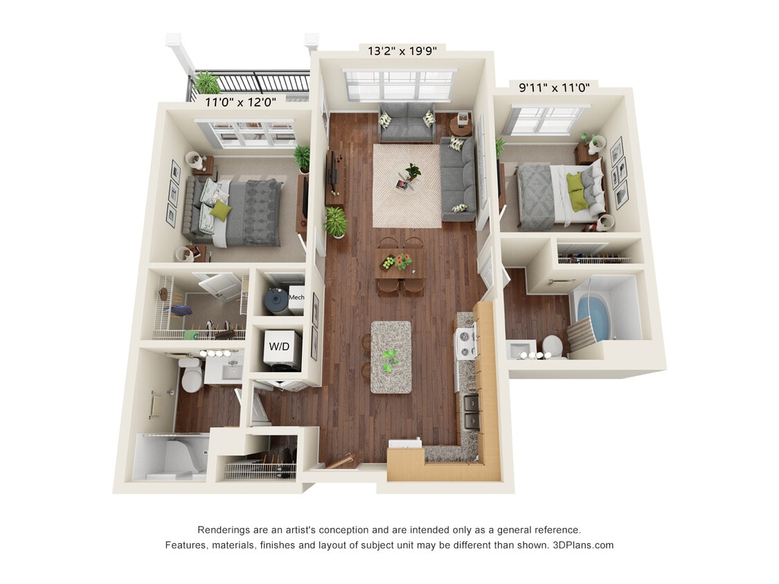 Floor Plan - Two Bedrooms - B8
