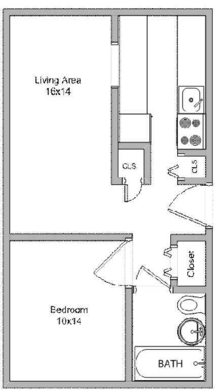 Floor Plan - 1 Bedroom