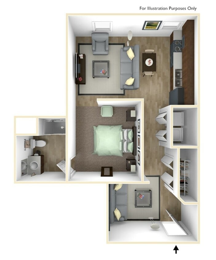 Studio with Den (ADA accessible) - STUDIO WITH DEN