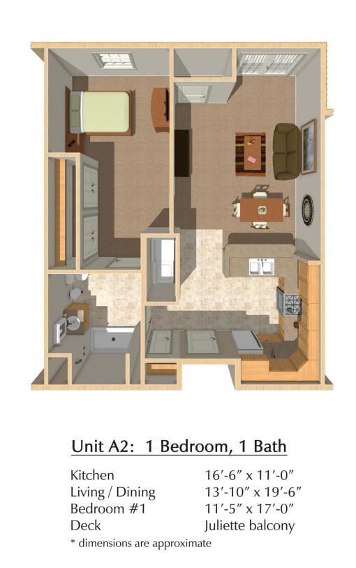 Floor Plan - 2 BR 1 BA