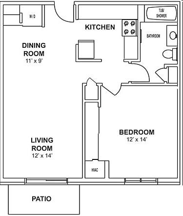 1BR/1BA - A1 & A2 - 1 Bedroom, 1 Bath