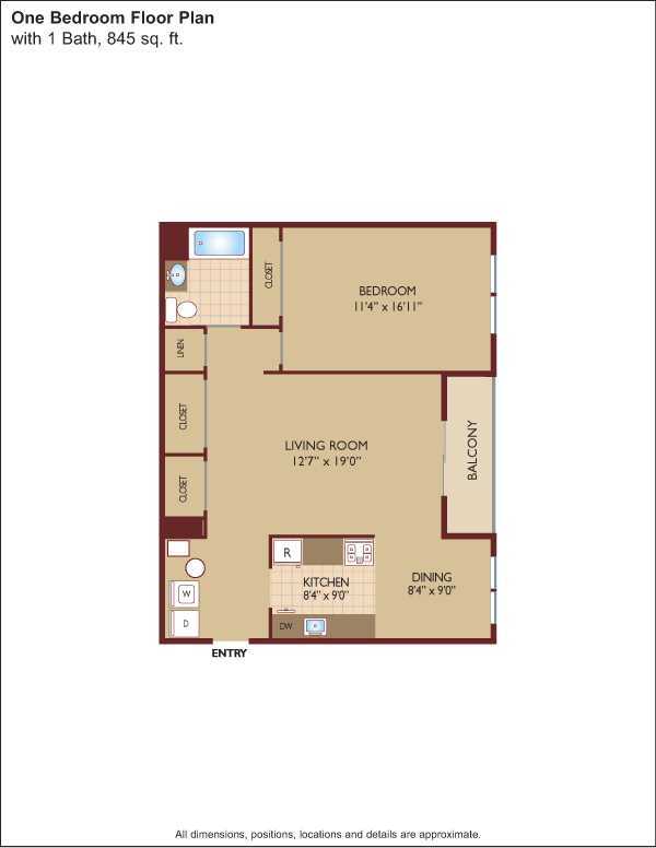 Floor Plan - $2.79/sq.ft. - One Bedroom