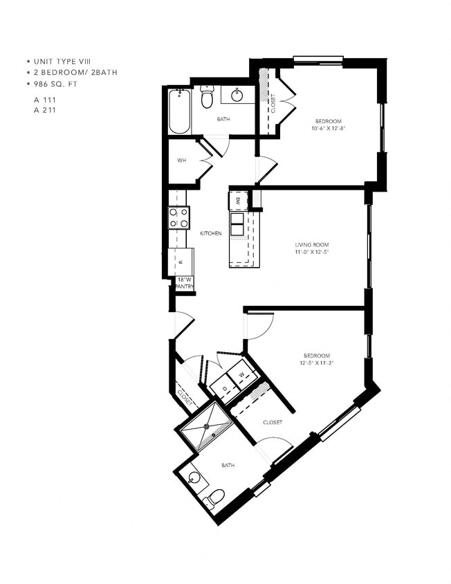 Floor Plan - Phase II - 2 Bedroom 2 Bath VIII