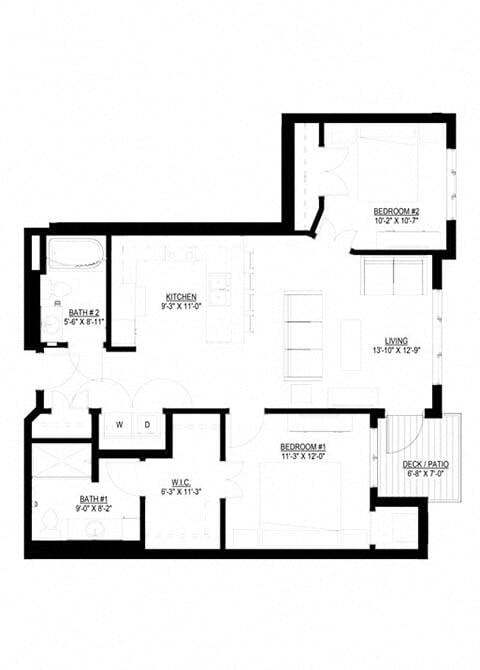 Floor Plan - Two Bedroom - B
