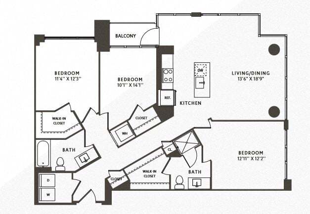 Floor Plan - 3 Bed 2 Bath D04A