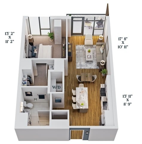 B6 | 1x1 | 766 sf - B6