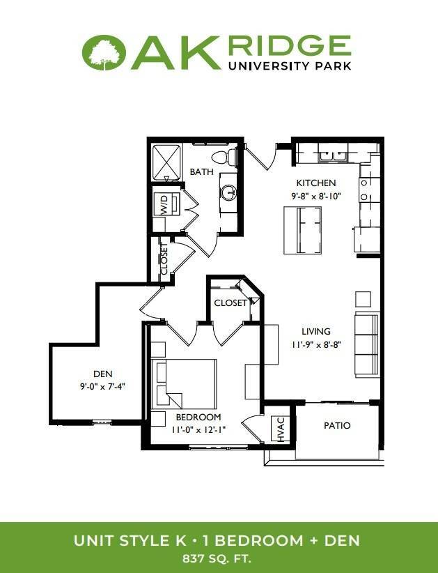 1 Bedroom, 1 Bathroom - K