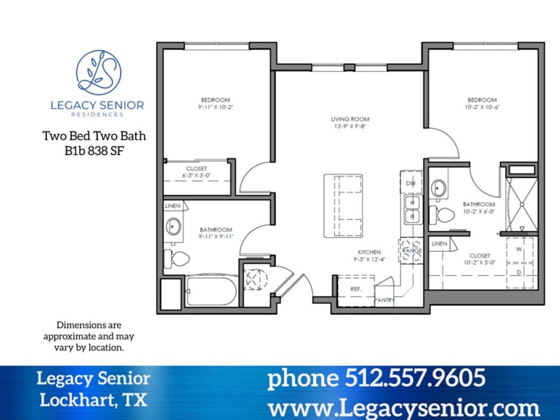 Floor Plan - 2x2 B1b 60%