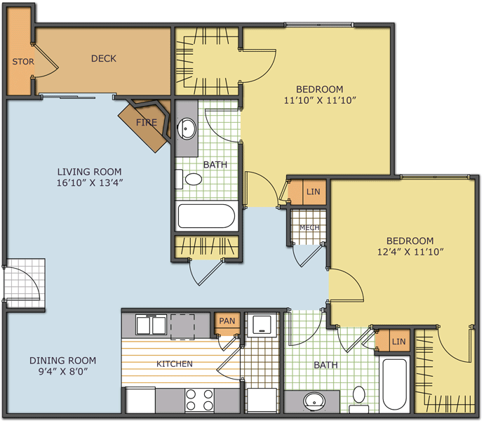 The Palmer - Caswick - 2 Beds - 2 Baths - 1180 Sq. ft. - Caswick