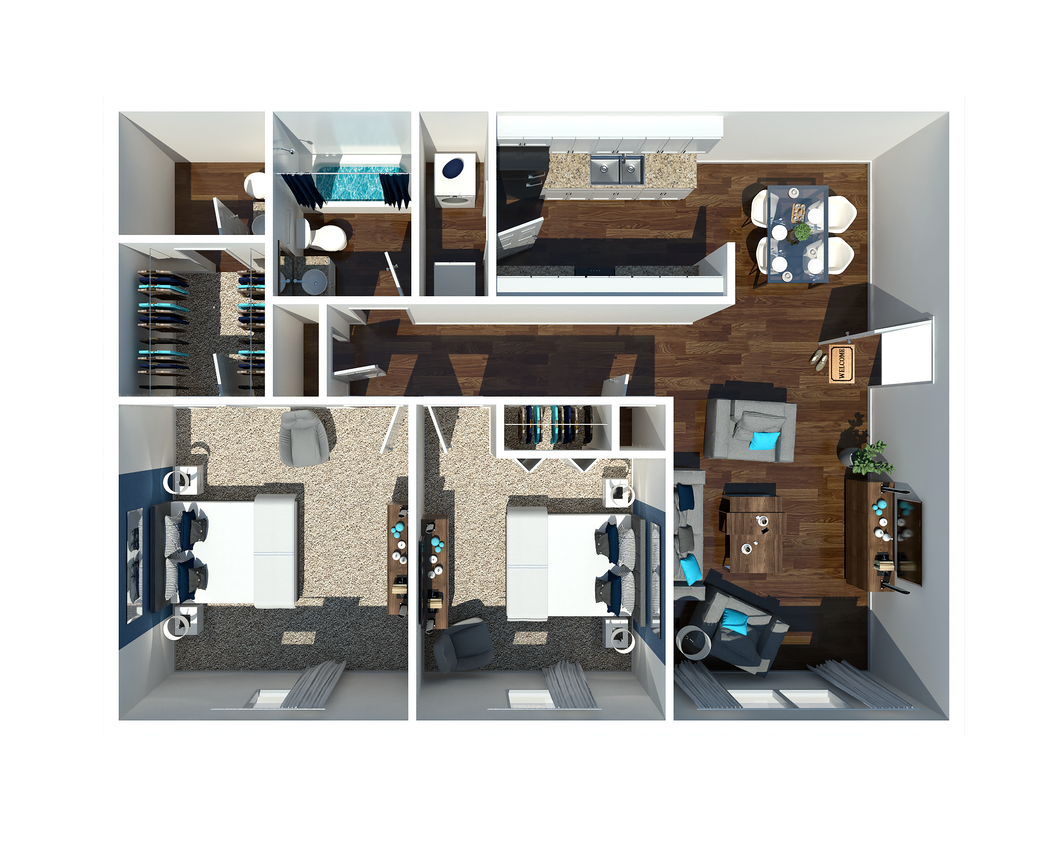 2 Bedroom - 2 Bedroom 2 Bathroom