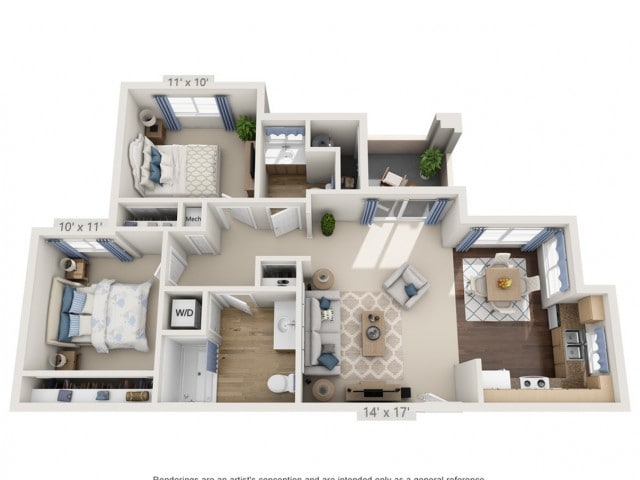 Floor plans are artist’s rendering. All dimensions are approximate. Actual product and specifications may vary in dimension or detail. Not all features are available in every apartment. Prices and availability are subject to change. - Springsteen