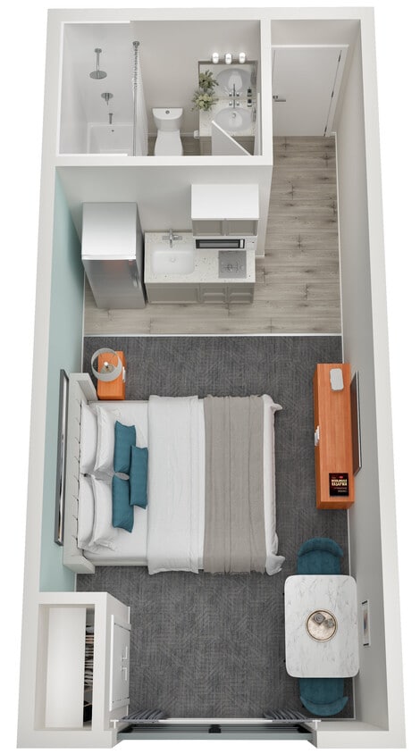 Floor Plan - Studio - Furnished