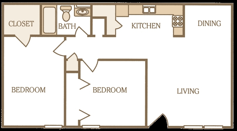 2BR/1BA - 2 Bedroom