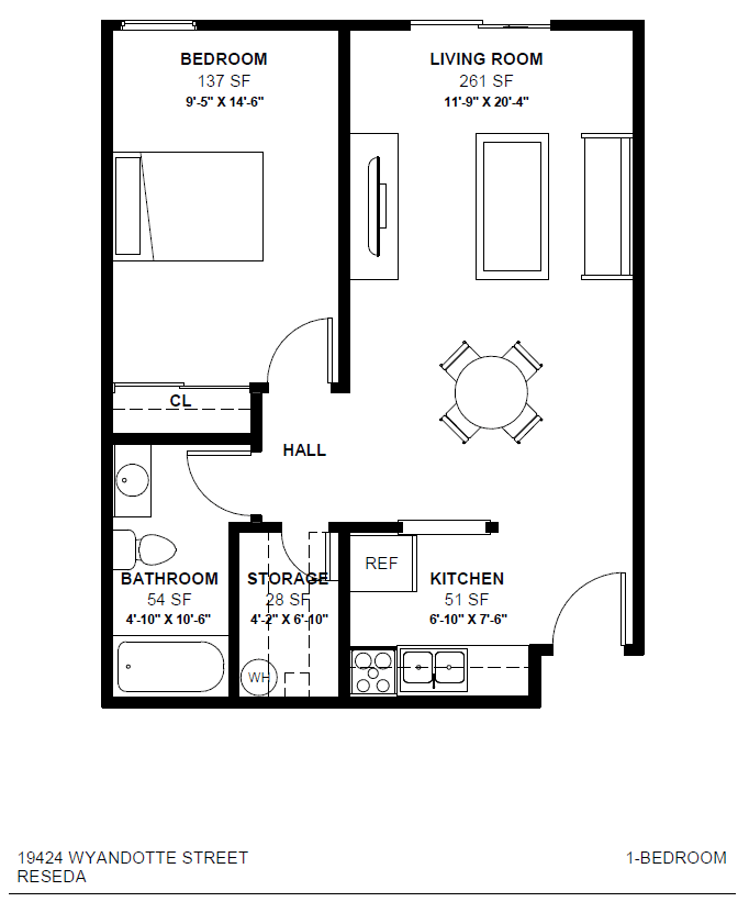 Floor Plan - One Bedroom
