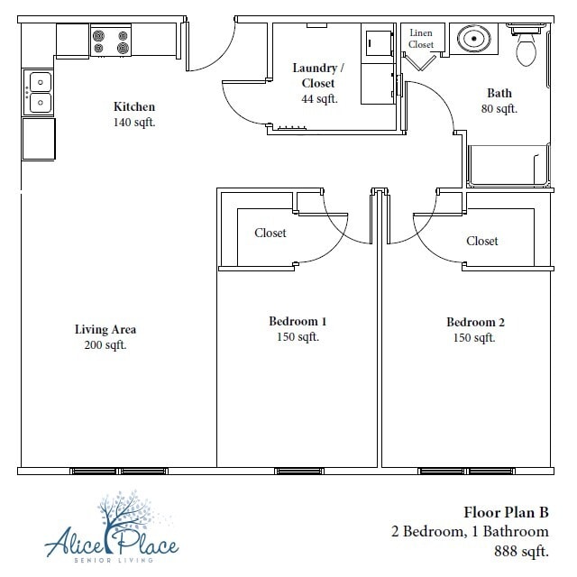 Floor Plan - Two Bedroom