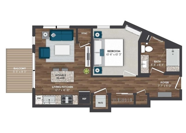 One Classic | 1x1 | 566 sq ft. - B2