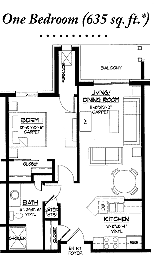 1BR/1BA - One Bedroom
