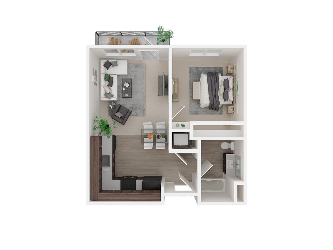 Floor Plan - 1 Bedroom | Age 55 Plus