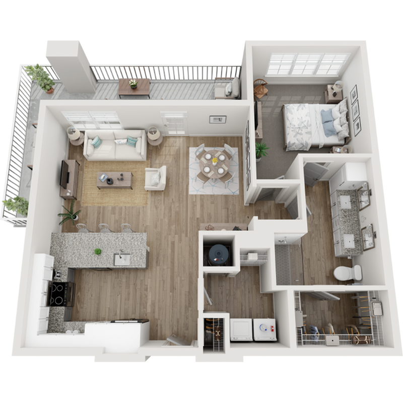 The Osprey | 950 SF | 1 BR/1BA Apartment - The Osprey