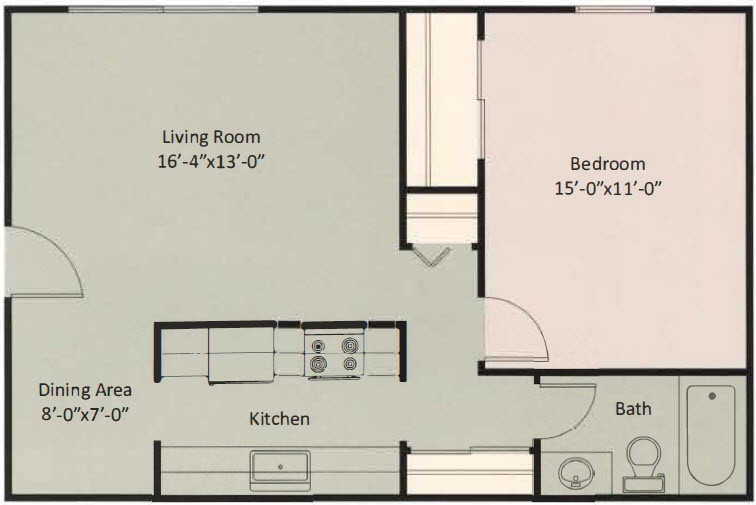 One Bedroom Traditional - 1 Bedroom Traditional