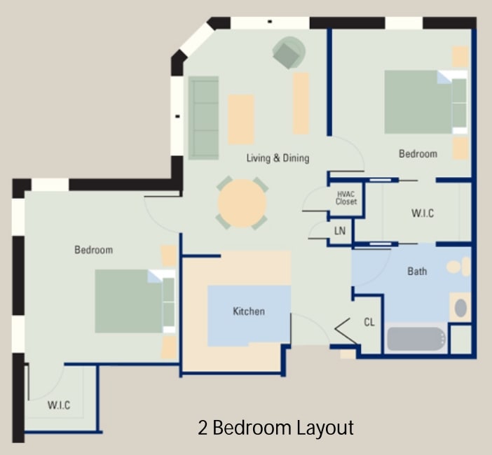 2BR/1BA - 2 Bed 1 Bath