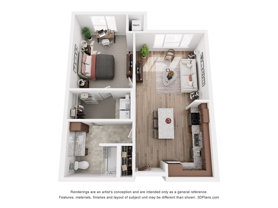 Floor Plan - 1 Bedroom A3-H