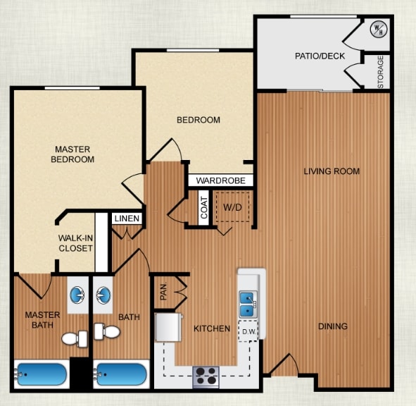 2BR/2BA - 2 Bedroom 2 Bath