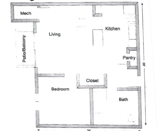Floor Plan - 1 Bedroom