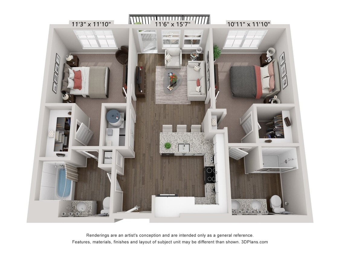 Floor Plan - B1 - Lagoon 2X2