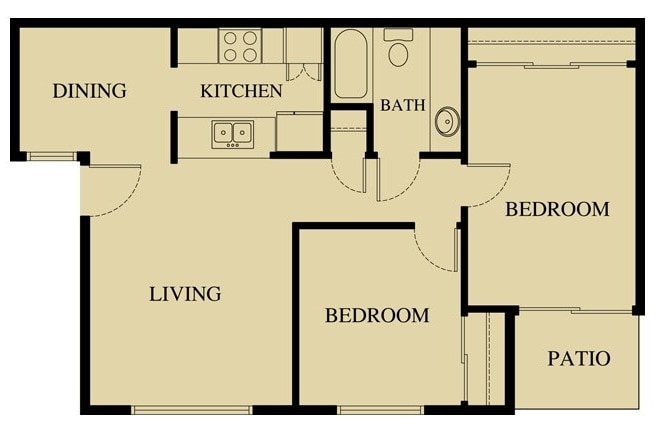 2BR/2BA - 2 Bed Standard