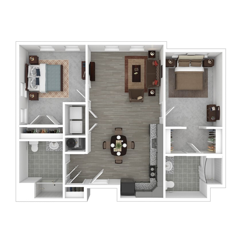 2A Accessible Master Bathtub 3D Furnished - 2A Accessible, Master Bathtub