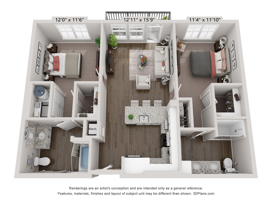 Floor Plan - B2 - Carolina Accessible 2X2