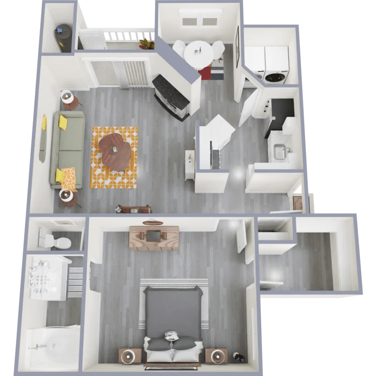 Floor Plan - 1 Bed 1 Bath A