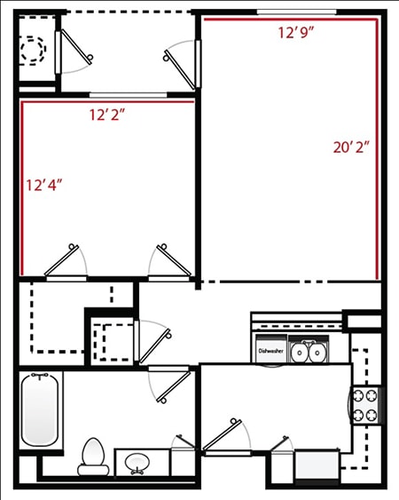 Floor Plan - One Bed_One Bath A-3