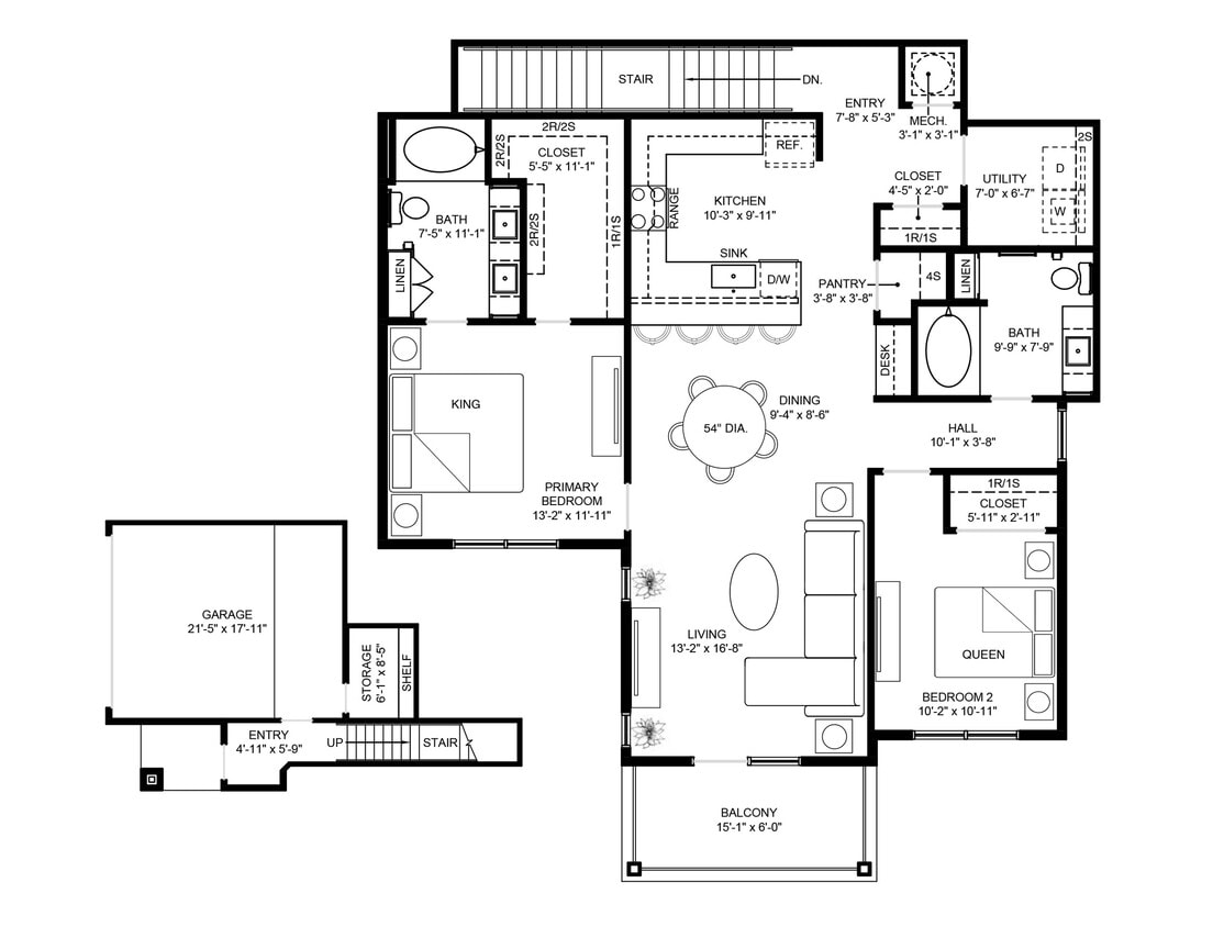 E/H - 2 Bedroom 2 Bath 2nd Floor
