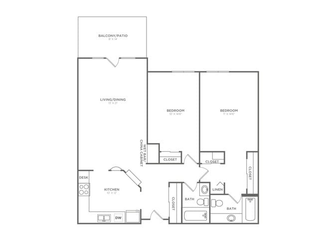 B2S | 2x2 | 1187 sq ft - B2S