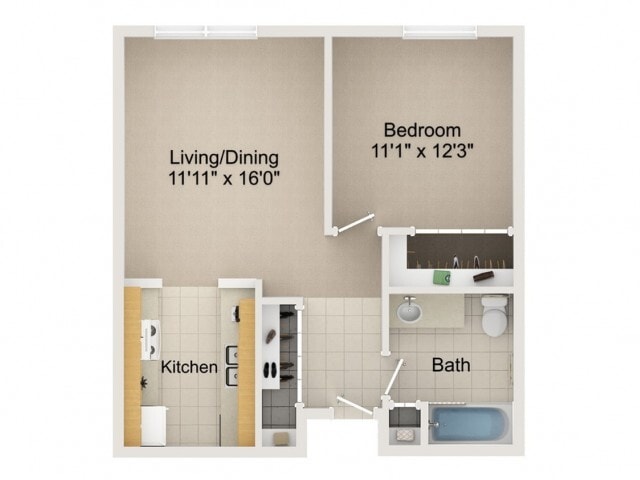 1 Bedroom - 1.1