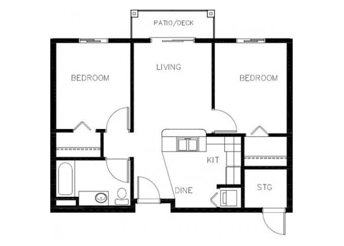 Floor Plan - 2 Bdrm A | Age 55+