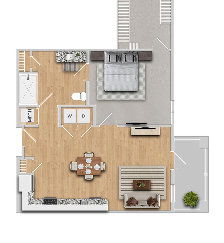 Azalea | 1x1 | 868 sqft - AZALEA