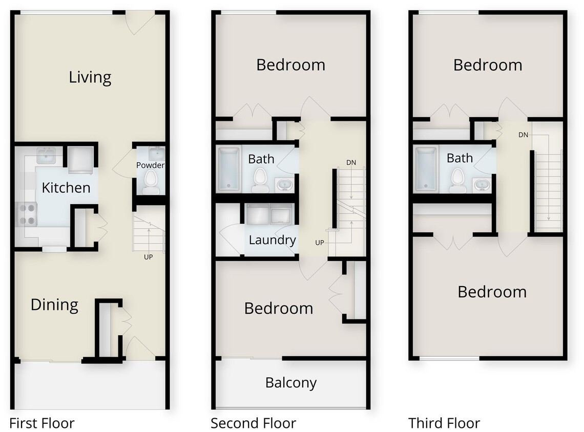 Floor Plan - Village At Brookline 4 Bedroom Townhouse