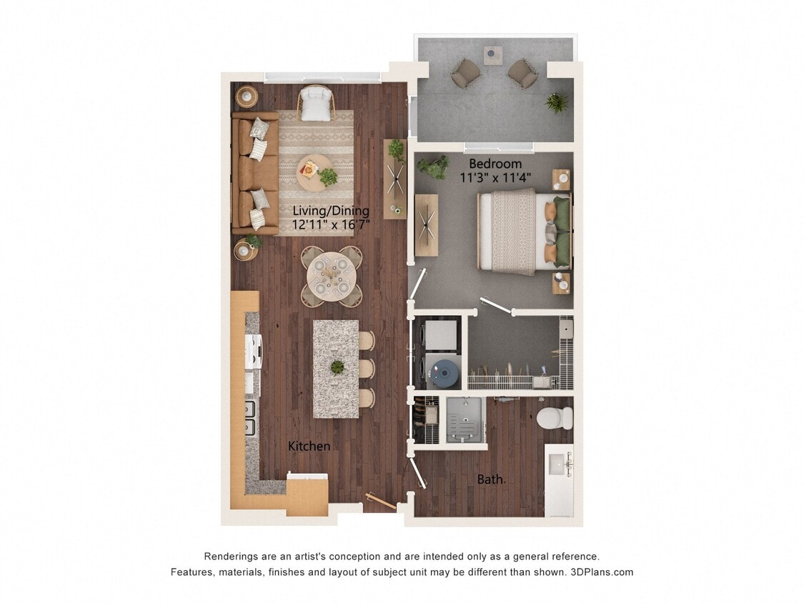 Floor Plan - 1AAV (Audio/Visual Accessible)