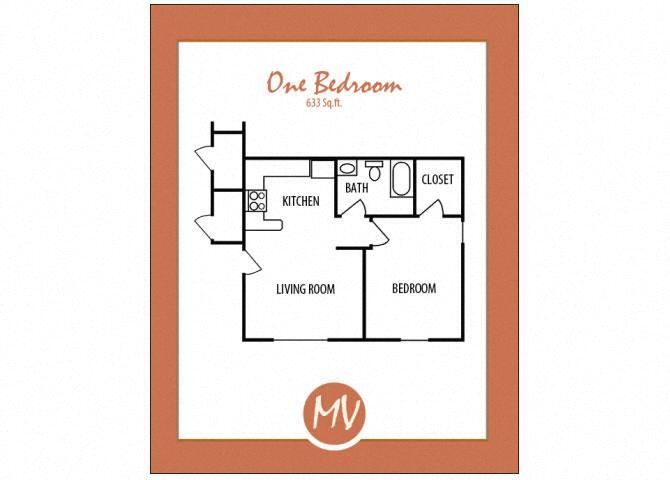 Floor Plan - One Bedroom
