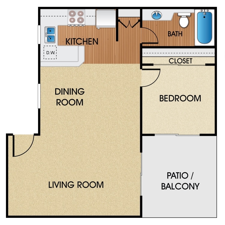 1x1.png - 1 Bed 1 Bath